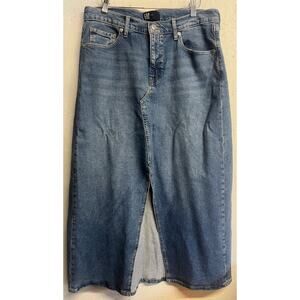 GAP Denim Maxi Skirt 12/31 Womens Blue A-Line High Rise Vintage Wash Cottagecore
